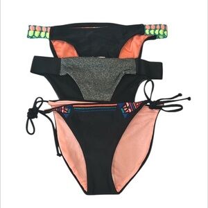 Xhilaration bikini swim bottoms bundle of 3 in black size XS